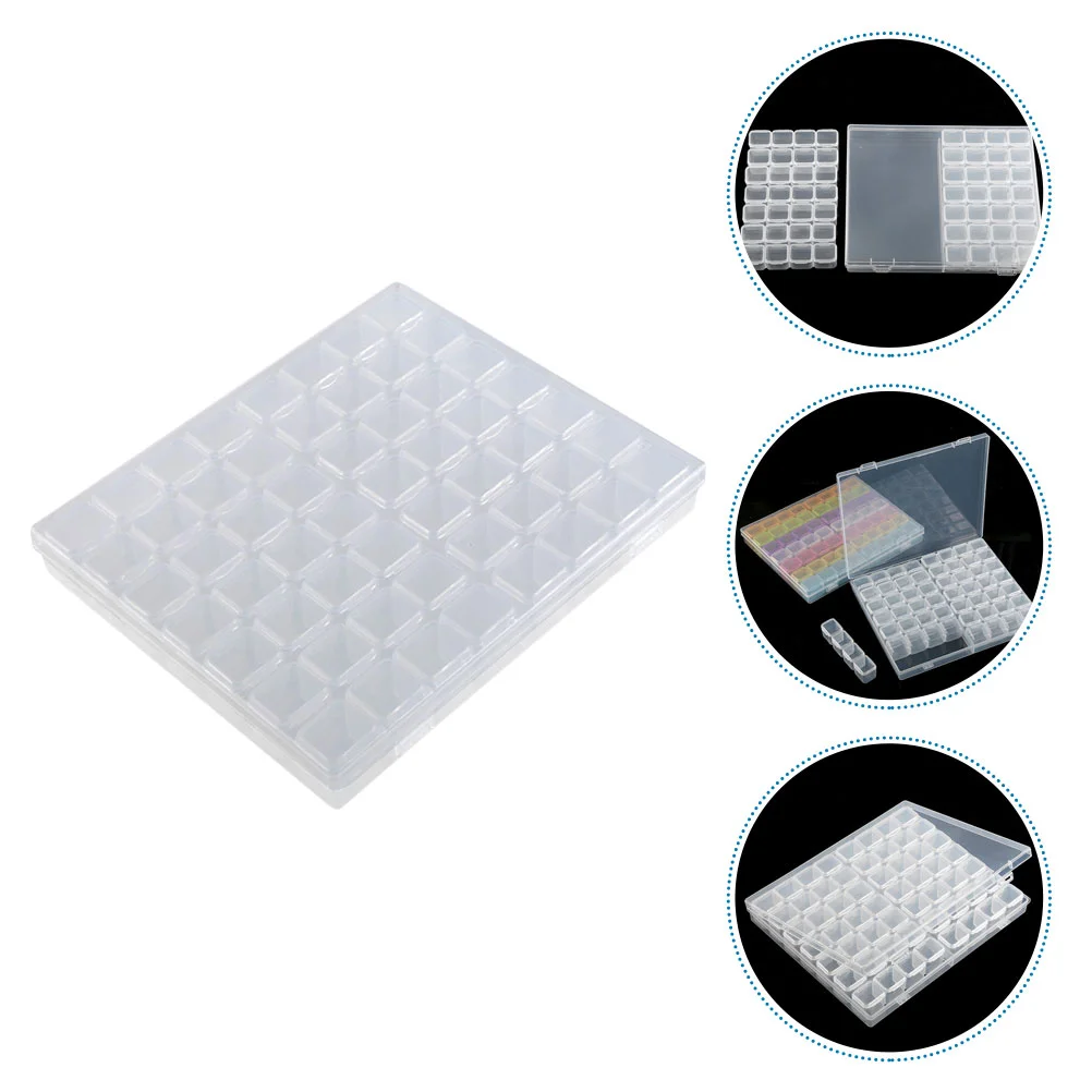 

56 Grids Craft Nail Storage Box Decorative Trays False Container Diamond Drawing