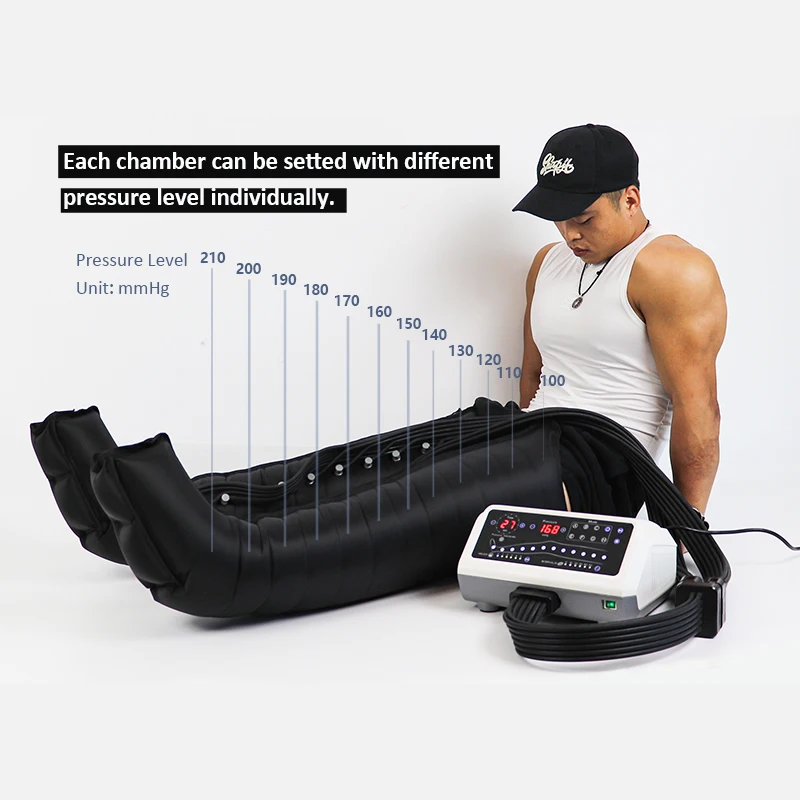 Unique 12-Chamber Air Compression Leg Massager Pneumatic Compression Pump for Lymphatic Drainage