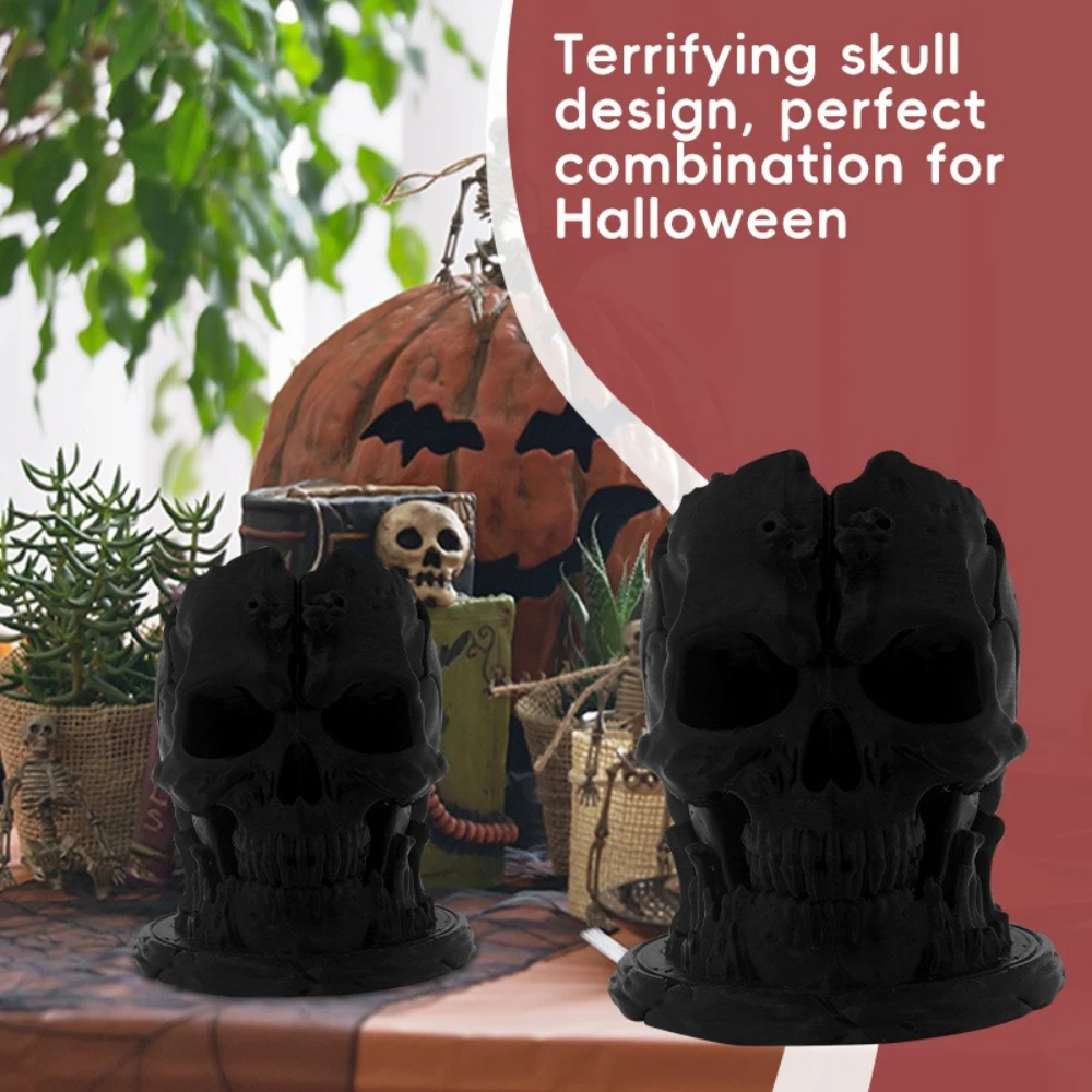 

Black Skull Desktop Pen Holder Halloween Skull Pen Holder Storage Tool Desk Office Tidy Stationery Organiser Pencil Storage