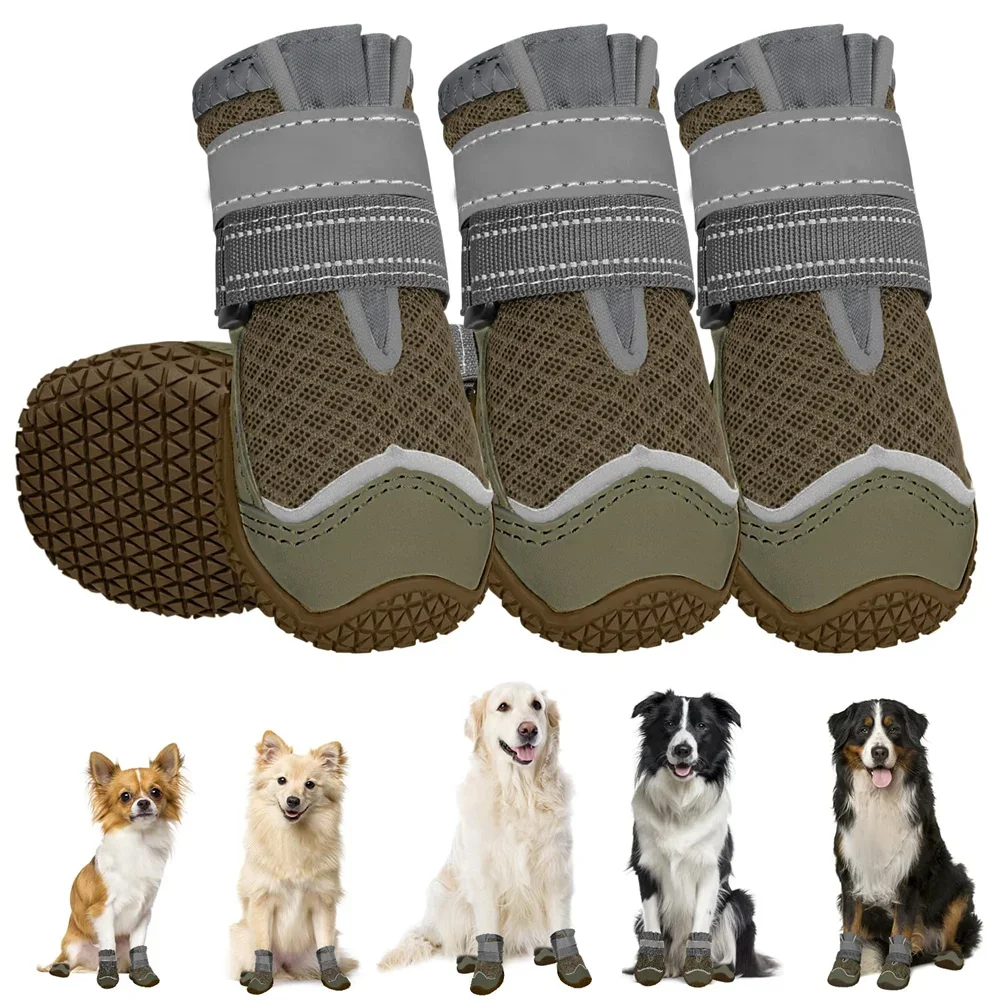 

Dog Shoes Breathable Anti Slip Booties for Large Medium Small Dogs Hot Pavement Winter Snow Hiking Travel Paw Protectors