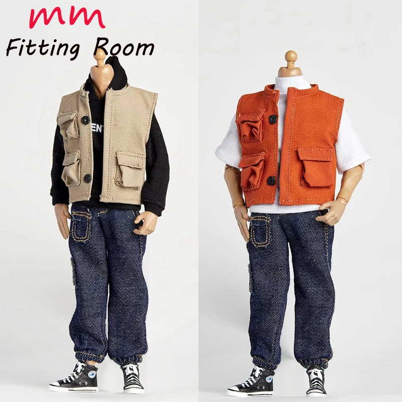 

1/12 scale male dolls clothes Fashion vest jeans fit 6'' TBLeague JIAOU DOLL action figure