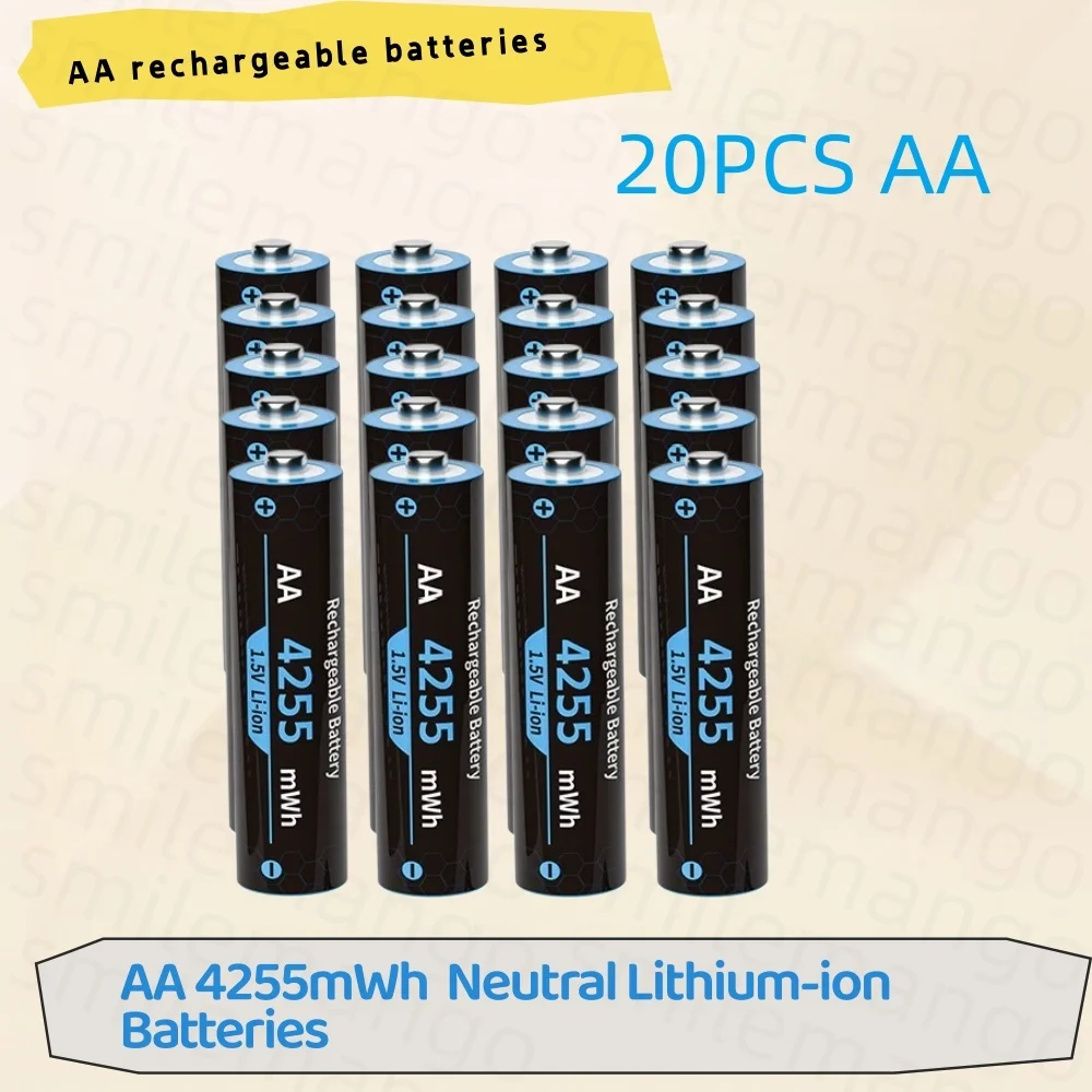 1.5V Oplaadbare Lithium Batterij AA 4255mWh/AAA 1100mWh Batterijen Hoge Capaciteit 1.5V Batterij voor Muis Afstandsbediening