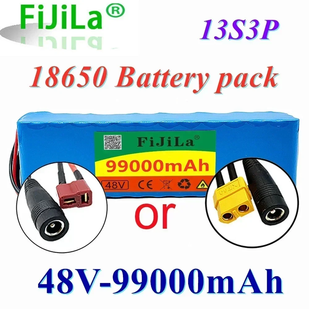 13S3P 48V 99Ah 1000W 99000mAh Lithium Ion Battery Pack, E-bike Electric Bicycle Scooter With BMS