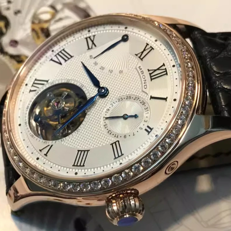 

Eccentric Tourbillon 818.901 Watch ST8001 Tourbillon Movement Watch. American Alligator Leather Strap Men's Mechanical Watch
