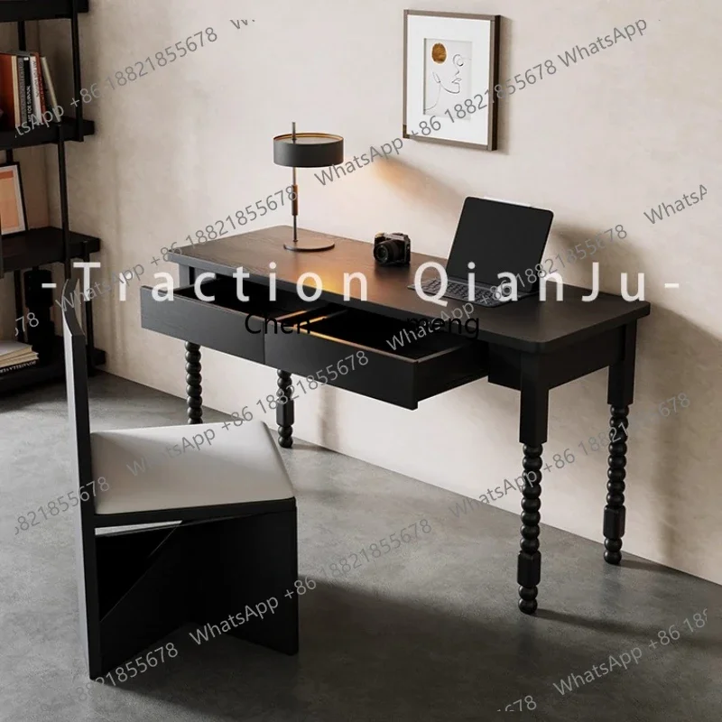 

Стол из цельного дерева, французский ретро-кабинет, домашний туалетный столик для спальни, письменный стол, встроенный стол