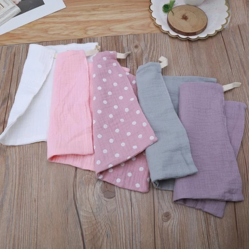 

5pcs Baby Infant Towel 23x23cm Muslin Towel Handkerchiefs Two Layers Wipe Towel 2 Layer Gauze Washcloths