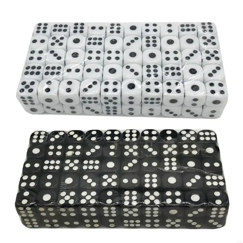 

100Pcs Acrylic 6 Sided Dices Round Corner Mult Sided Dices Mahjong Accessory 400C