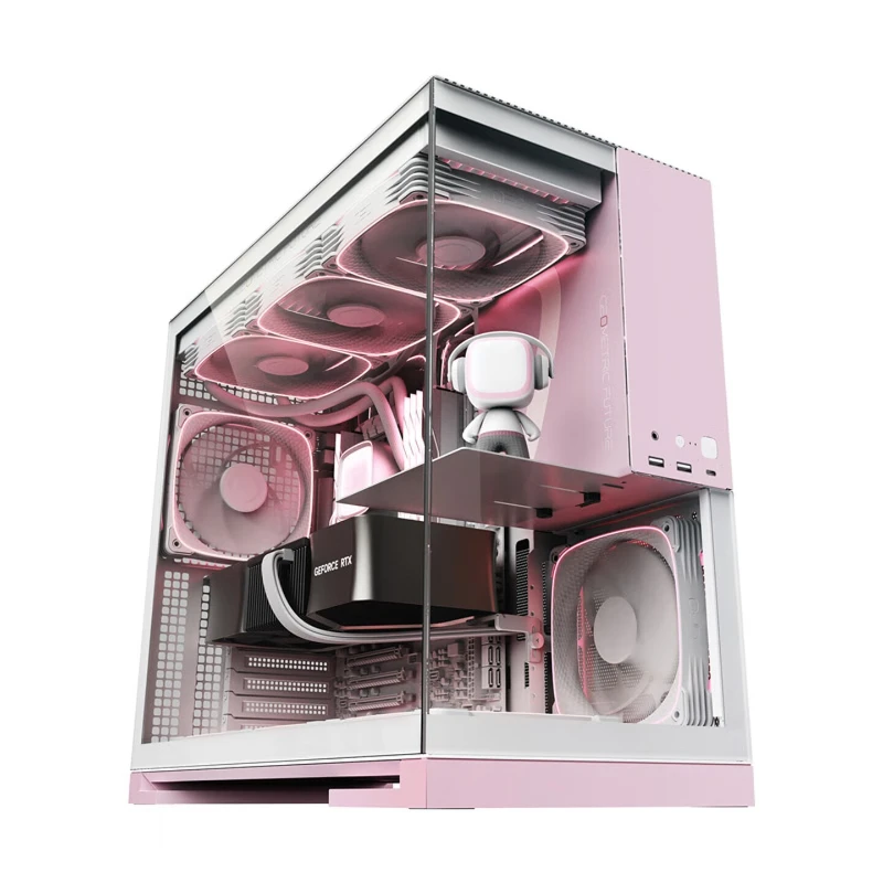 Model5 Wukong computer case, pink limited (support EATX main board /50 graphics card/420/360 cold row/sea view room chassis