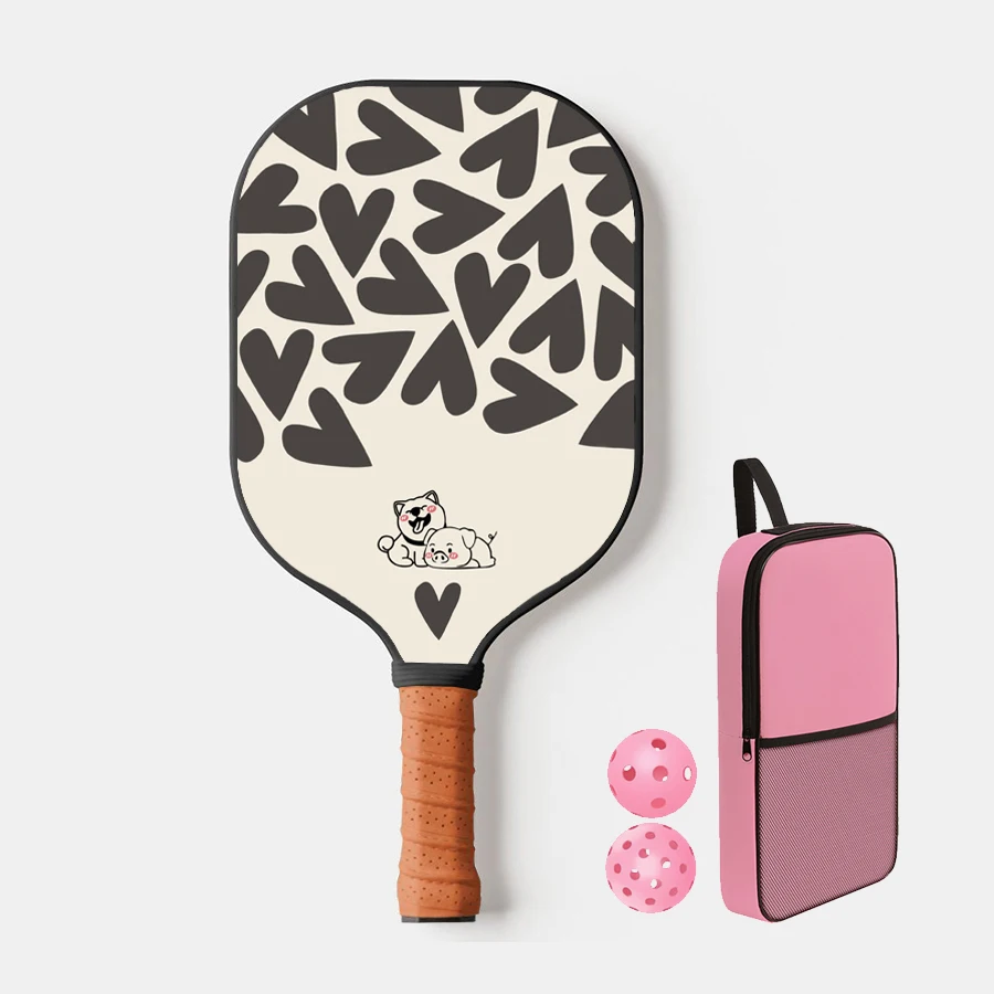 Lucky056 Thermoformed T700 Raw Carbon Fiber Fiberglass Pickleball Paddle Spin Textured Surface With Foam Edge Ergonomic Grip