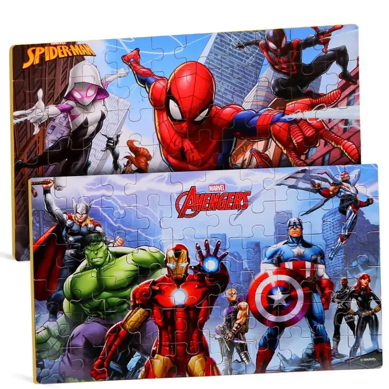 Marvel Avengers Captain America Spider-Man Personalized Creative Cartoon Children\'s Educational Wooden Puzzle Toy Christmas Gift