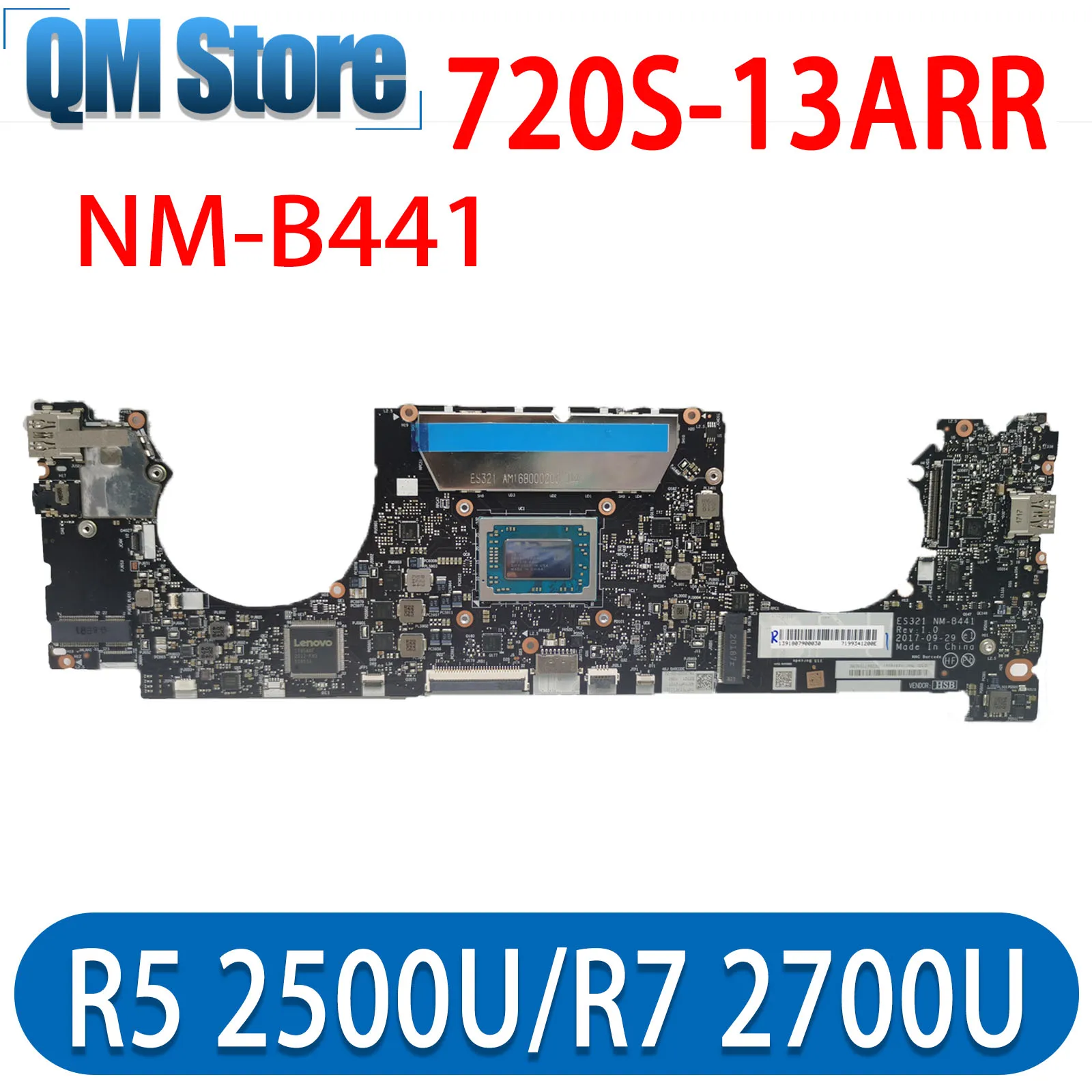 

NM-B441 For Lenovo IdeaPad 720S-13ARR laptop motherboard R5 2500U/R7 2700U CPU 4G/8G RAM 5B20Q59378 5B20Q59464