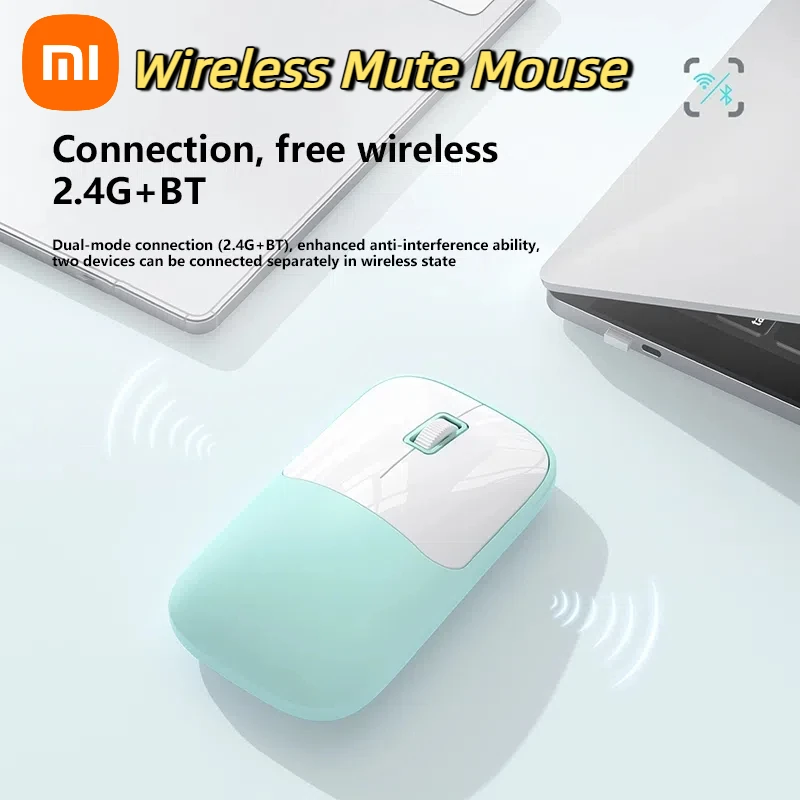 Xiaomi Wireless Mouse Dual-Mode Portable Silent 2.4G Bluetooth Cordless Laptop Mouse USB Receiver Ergonomic For PC Laptop
