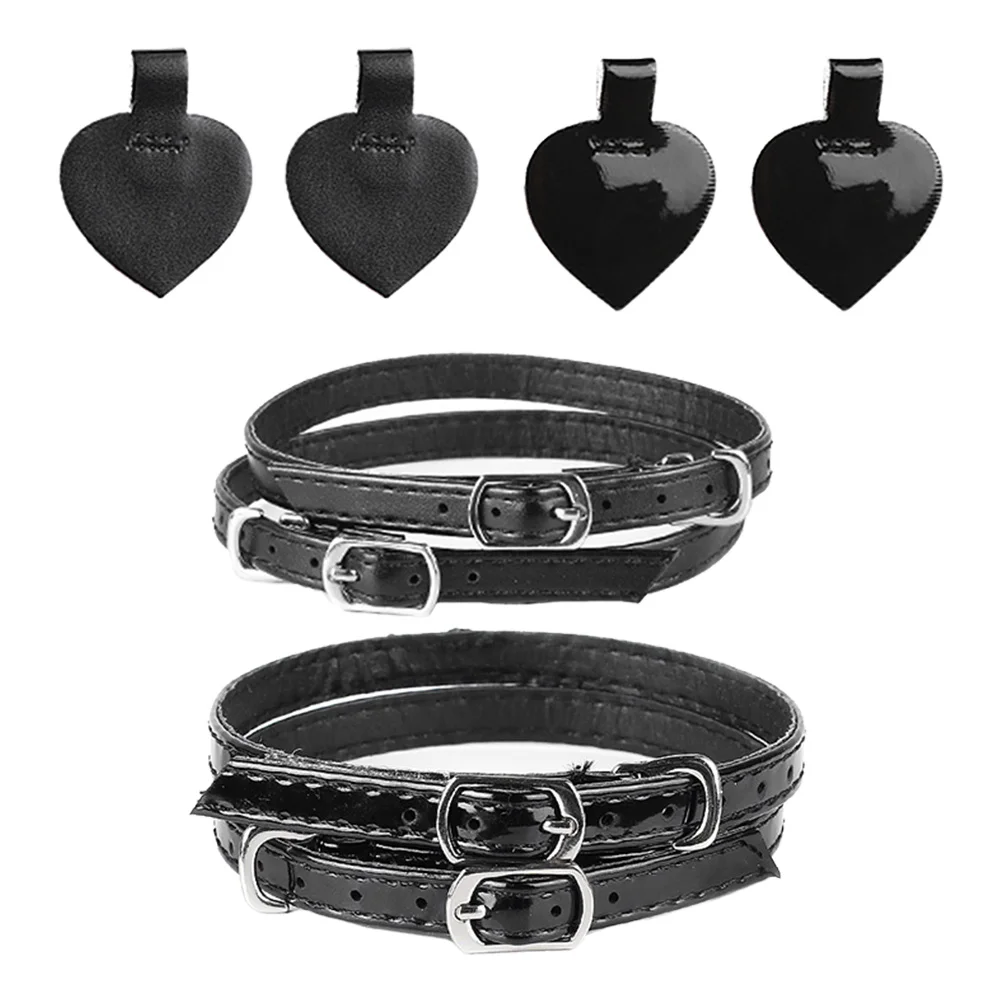 2Sets High Heel Shoe Straps Black Detachable Anti-Loose Heel Pads Practical Shoe Accessories Prevent Falling Detachable