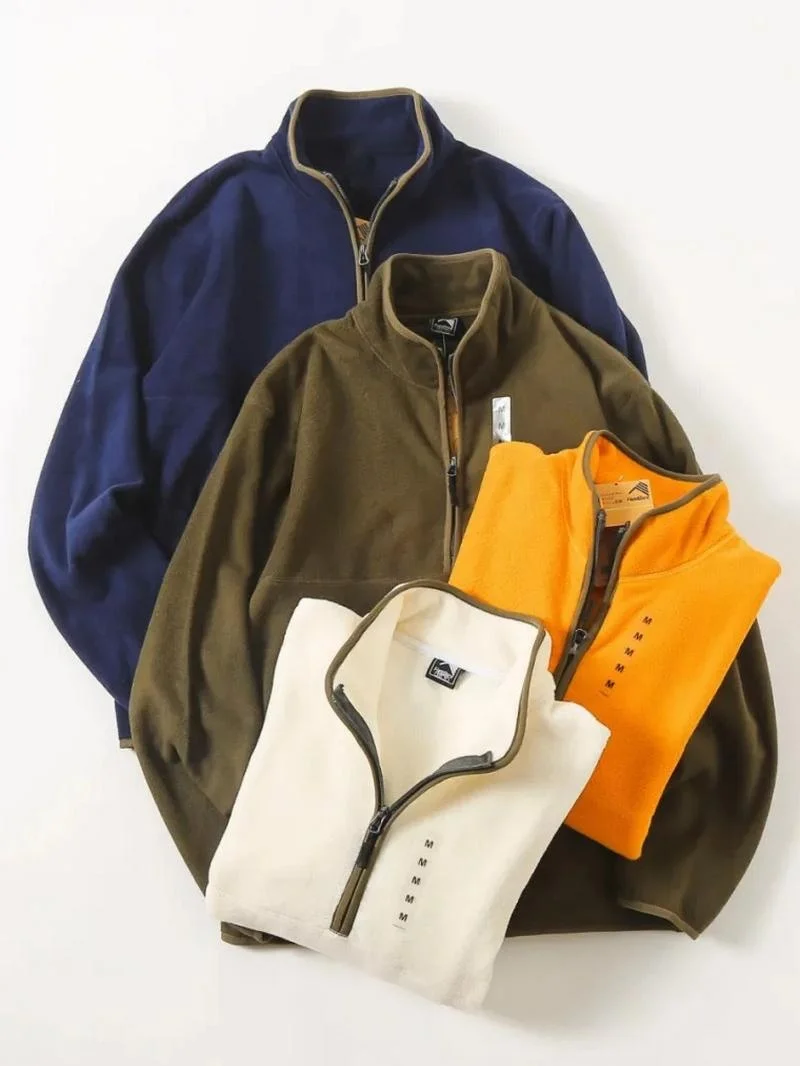 

Новая осенне-зимняя флисовая куртка с капюшоном для мужчин: свободная, повседневная, теплая, на молнии, с воротником-стойкой, толстовка, верхняя одежда, модная городская модель