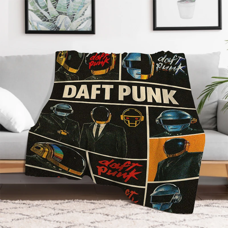 

D-Daft P-Punk Band Throw Fleece Blanket for Winter King Lid Luxury Designer Bedding Sofas Blankets on Offer Office Soft Plaid