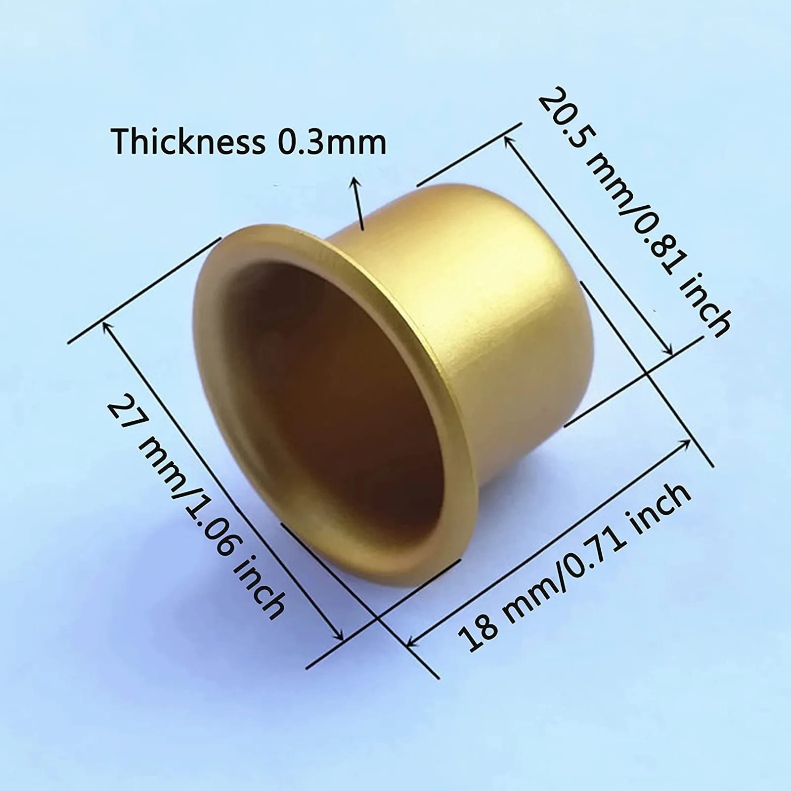 20pcs Golden Candle Cup Simple Metal Candle Insert For Taper Candles Decorative Diy Candle Holder Home Mini Aluminum Cups