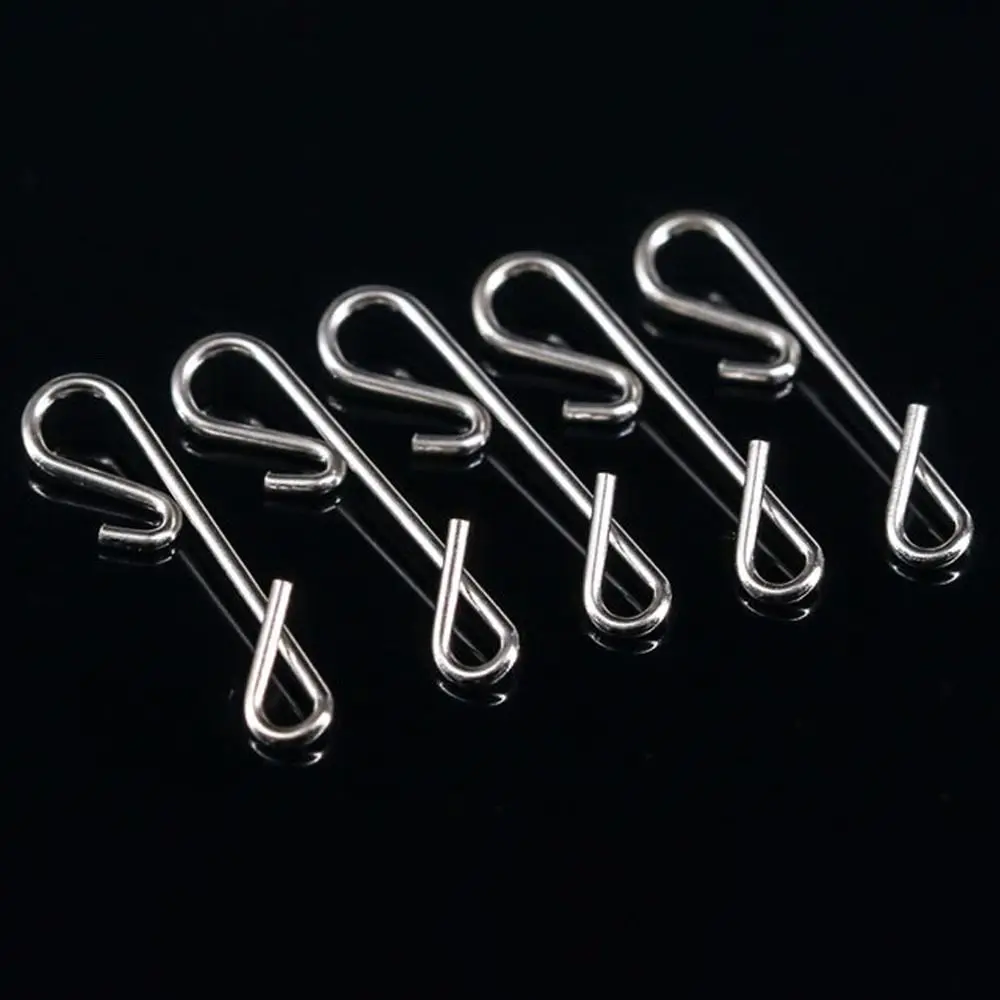 100pcs High Quality Portable Line tackle Stainless Steel Fishing Hanging Snap Barrel Swivel Fast lock Connector