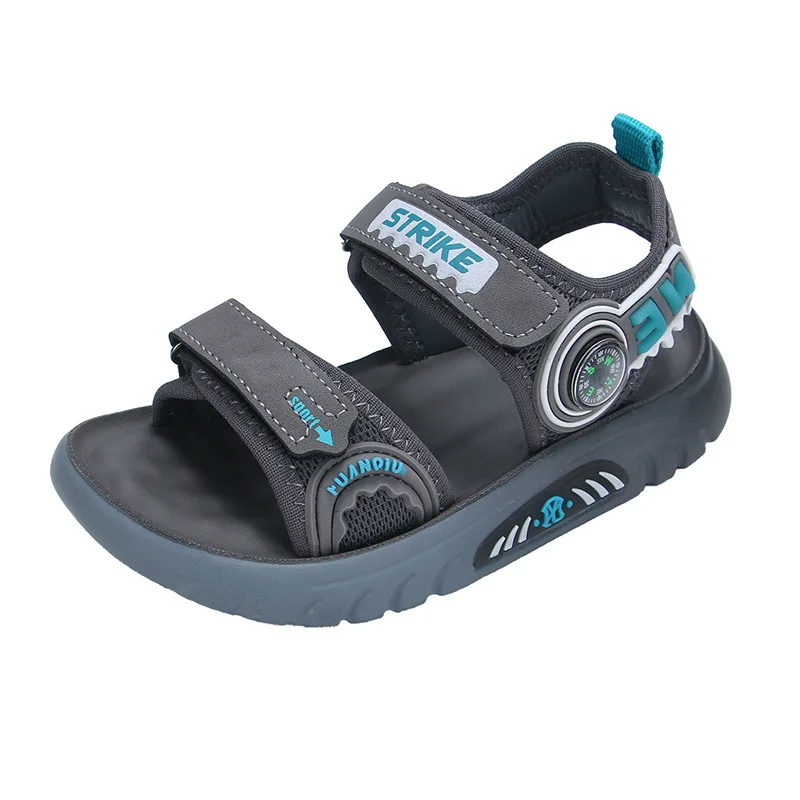 Children's Sandals, Boys' Sports, Student 26 New Summer Soft soled Anti slip Velcro, Children's Medium to Large Beach Shoes