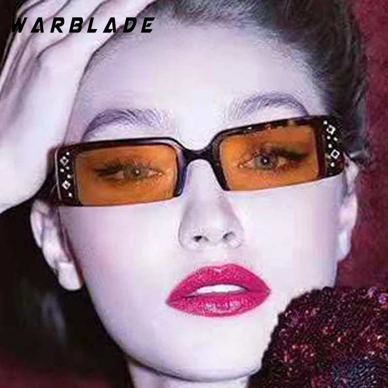 

Fashion Small Rectangle Luxury Small Rhinestone Decorate Women's Sunglass Brand Design Men Sunglass Summer Travel Eyewear UV400