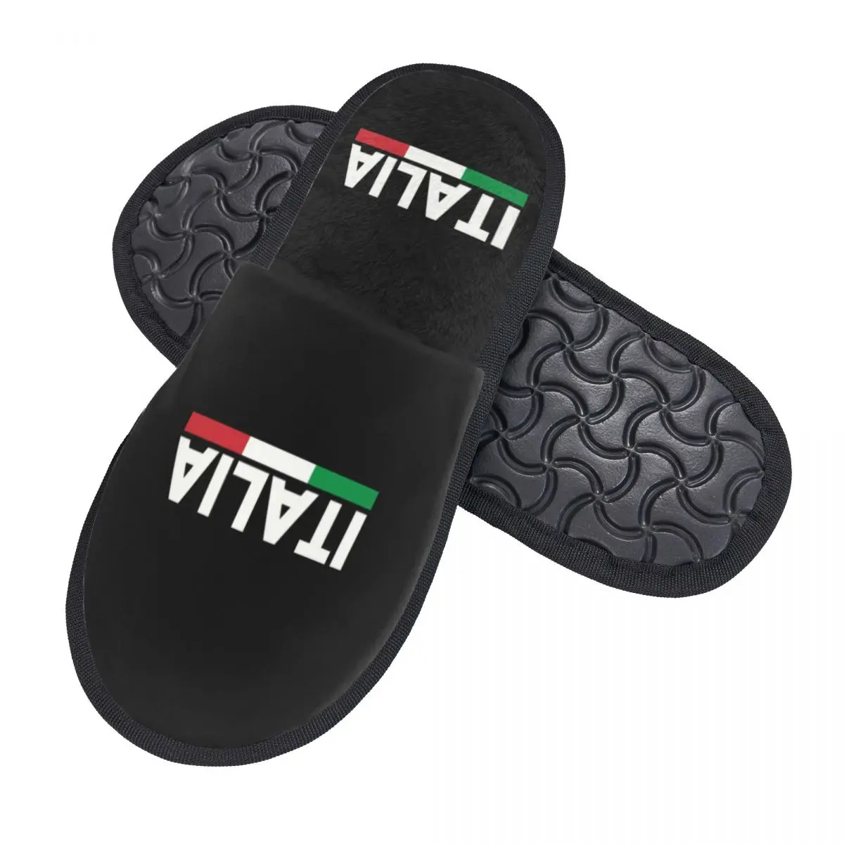 Custom Flag Of Italy Soft Memory Foam House Slippers Women Italian Patriotic Cozy Warm Anti-skid Sole Slipper