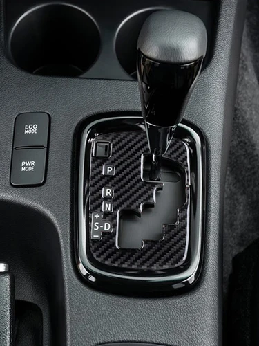 Imagen 2 del producto Para Toyota Hilux 2015-2021 Panel indicador de cambio de marchas de Control Central de fibra de carbono cubierta embellecedora pegatinas decorativas interiores de coche