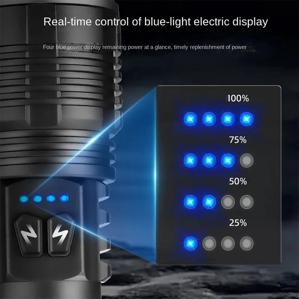 عالية الطاقة مصابيح كاشفة بلمبات LED أصفر + أبيض ضوء زوومابلي الأضواء التكتيكية الشعلة USB فانوس قابل لإعادة الشحن للتخييم الصيد