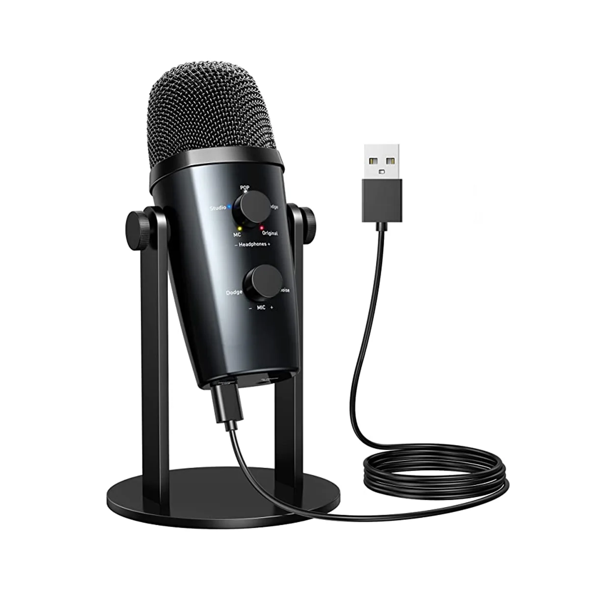 

USB Microphone, Condenser Gaming Microphone for PC//5/Laptop/Phone, 4 Sound Modes, Noise Reduction and Reverb