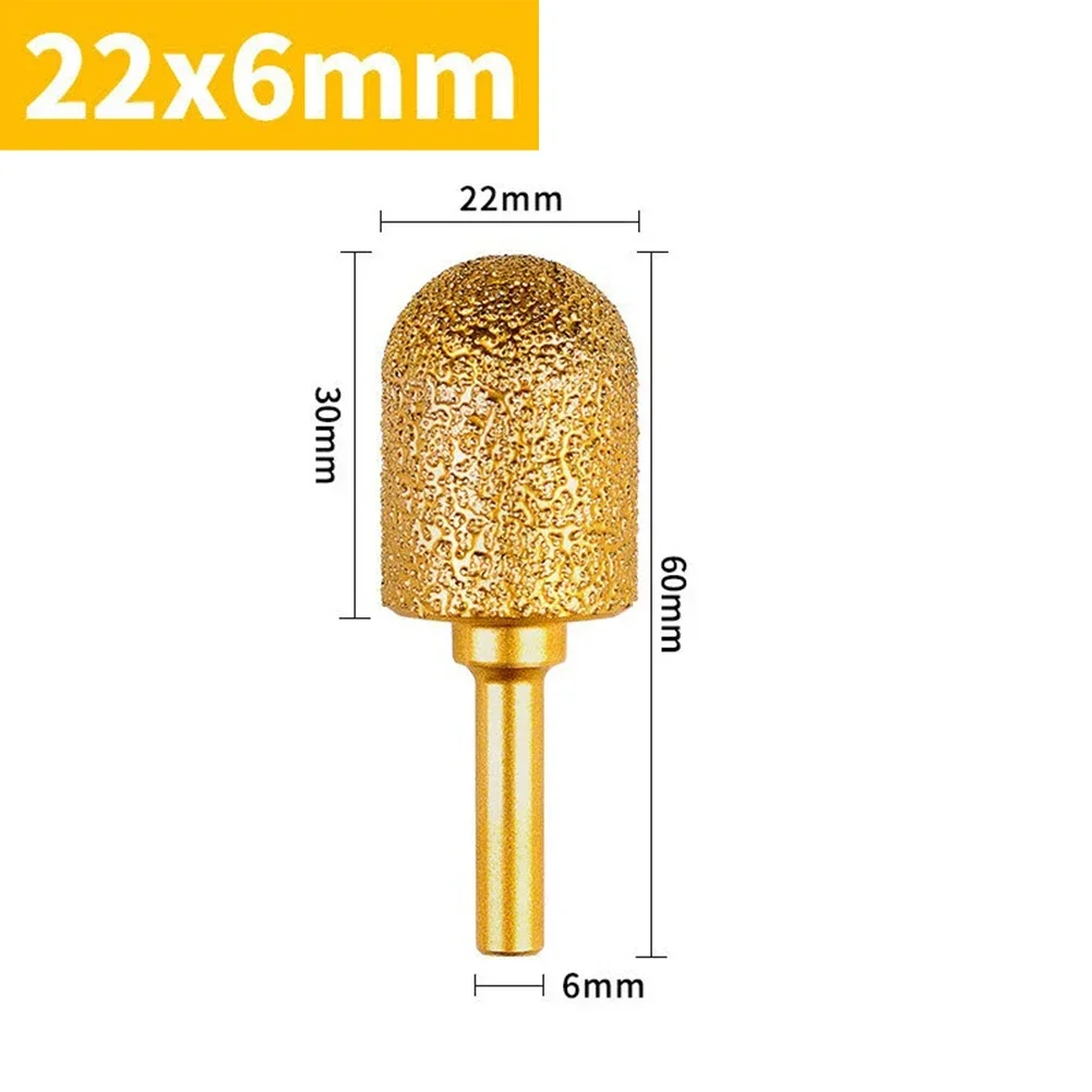 1pc 8-25mm Diamond Burr Tools Drill Grinding Head For Metal Engraving Polishing Cylindrical Round Head Rotary File Power Tools