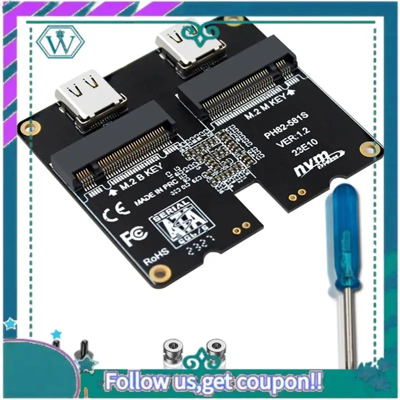 

Карта адаптера A75Q-Nvme/SATA USB3.1 Gen2 с чипом JMS581, скорость передачи 1000 МБ/с, 10 Гбит/с, двойное расширение, чип JMS581