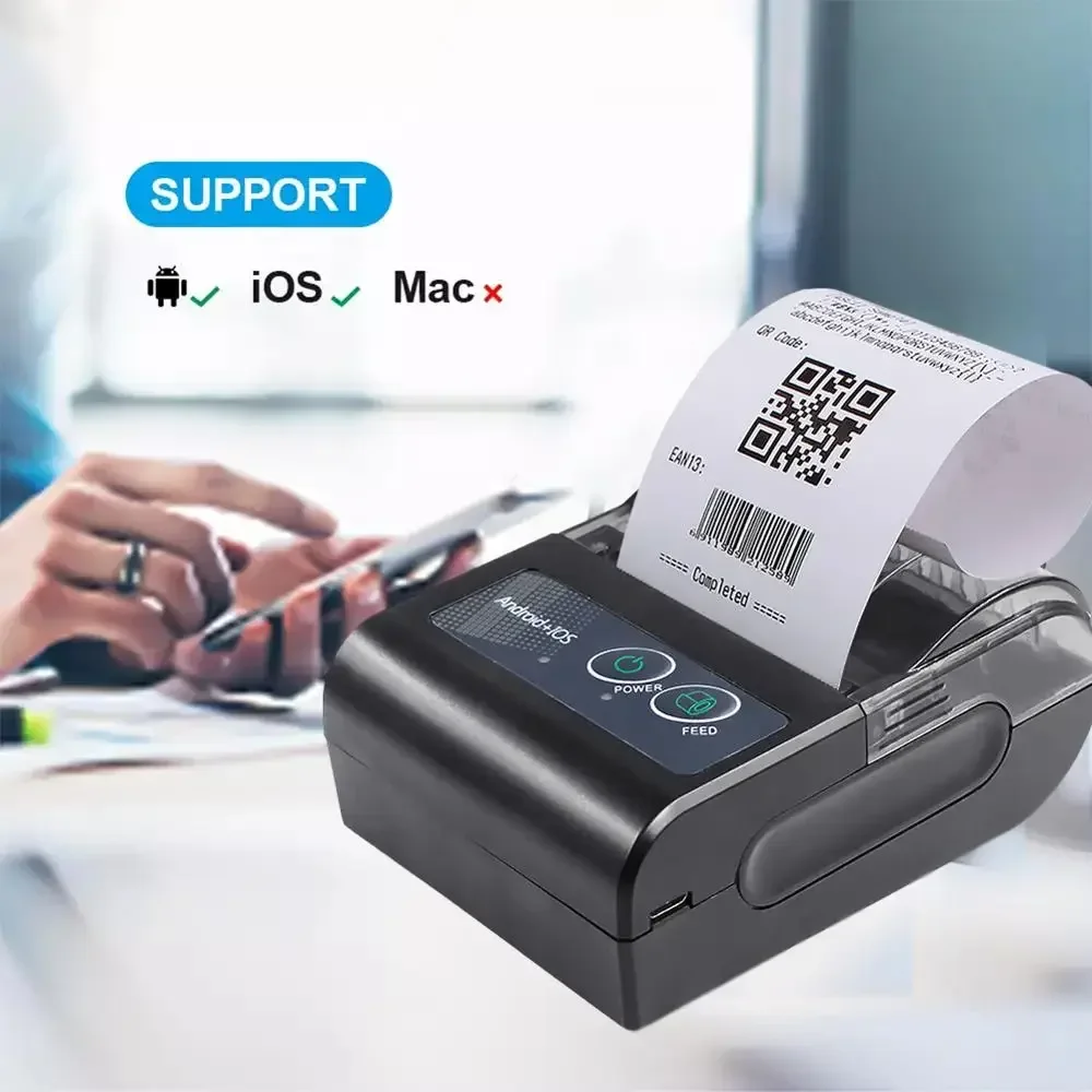 Pocket Printer Mini Wireless  Portable Thermal Printers Bluetooth-compatible 4.0 Receipt Bill For Printer Windows Android IOS