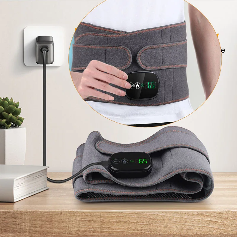

Rechargeable Waist Massager Belt - Red Light Heating & Vibration Functions, Menstrual Heating Pad for Period Relief
