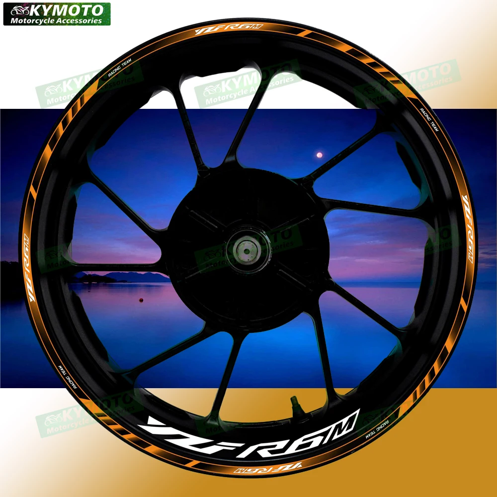 

For YZF R6 R6M motorcycle accessories 17-inch wheel decals fairing rims modified reflective stickers stripe decoration