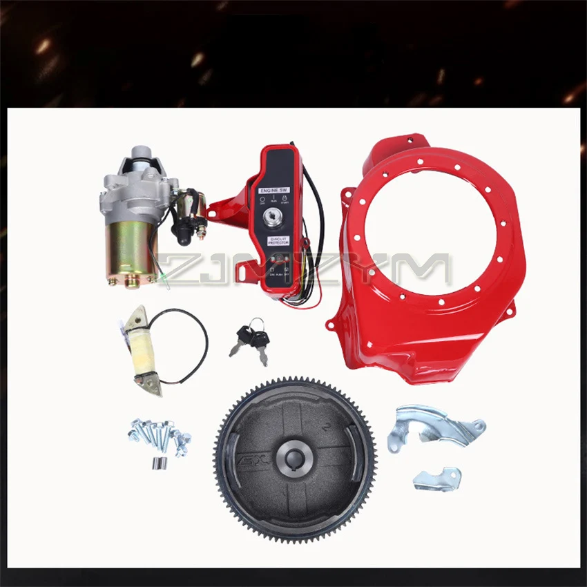 

168F 170F GX160 GX200 Gasoline Generator Electric Start Complete Set Kits 2KW 3KW Gennerator Housing Starter Motor Flywheel