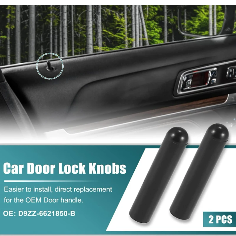 Kenop Kunci Pintu Pin Tarik Pos Kenop Kunci Pintu Depan dan Belakang Cocok untuk Model Ford F-150 D9ZZ- 6621850 -B FODZ- 5421850 -A