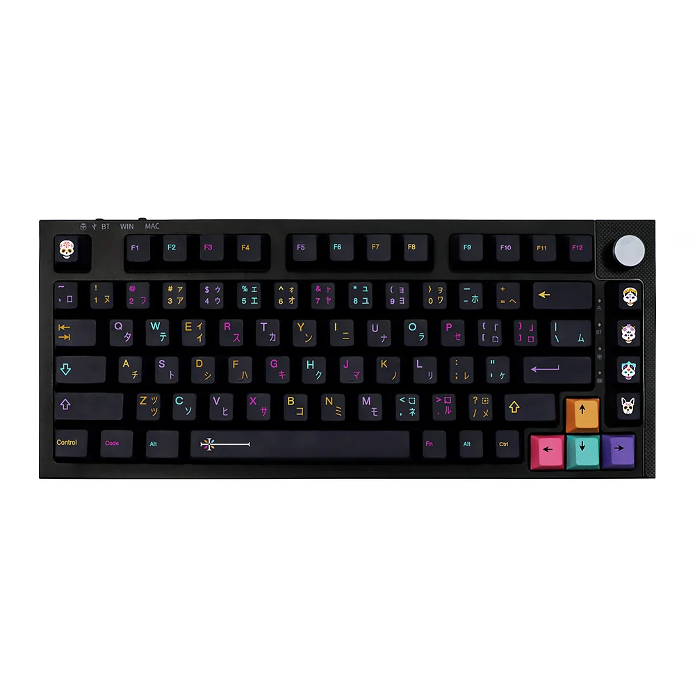 Set Tutup Kunci Mictlan Cherry Tinggi Pbt Dye Sub Keycap untuk Gk61/64/68/G610 K70 GMMK Gmk Mechanical Gaming Keyboard Caps Iso Key