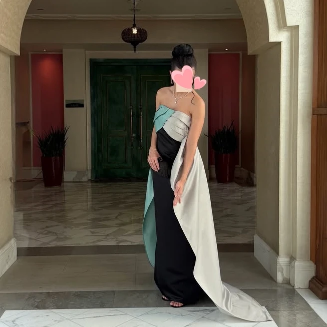 

Other Shore Elegant Vintage Simple Black Satin Cape Stylish New Customized Formal Occasion Prom Dress Evening Party Gowns