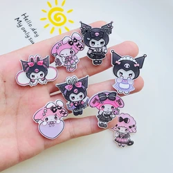 10 PCS New Kawaii Cartoon Animal Rabbits, puppies Series Acrylic Flat DIY Jewelry Children Gift Hairpin Accessories A89