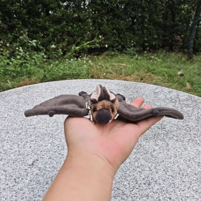 Niedlicher realistischer Fledermaus-Plüsch-Schlüsselanhänger, Ornament, Geschenk, L10 x B24 cm