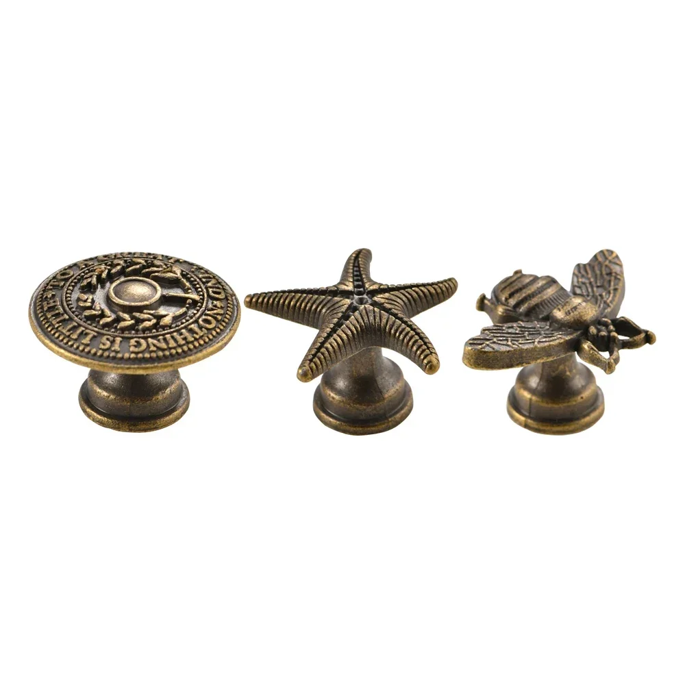 

5Pcs Zinc Alloy Starfish Handle, Vintage Creative Starfish Drawer and Dresser Handles Antique Bronzed Knobs Modern Pull Handle