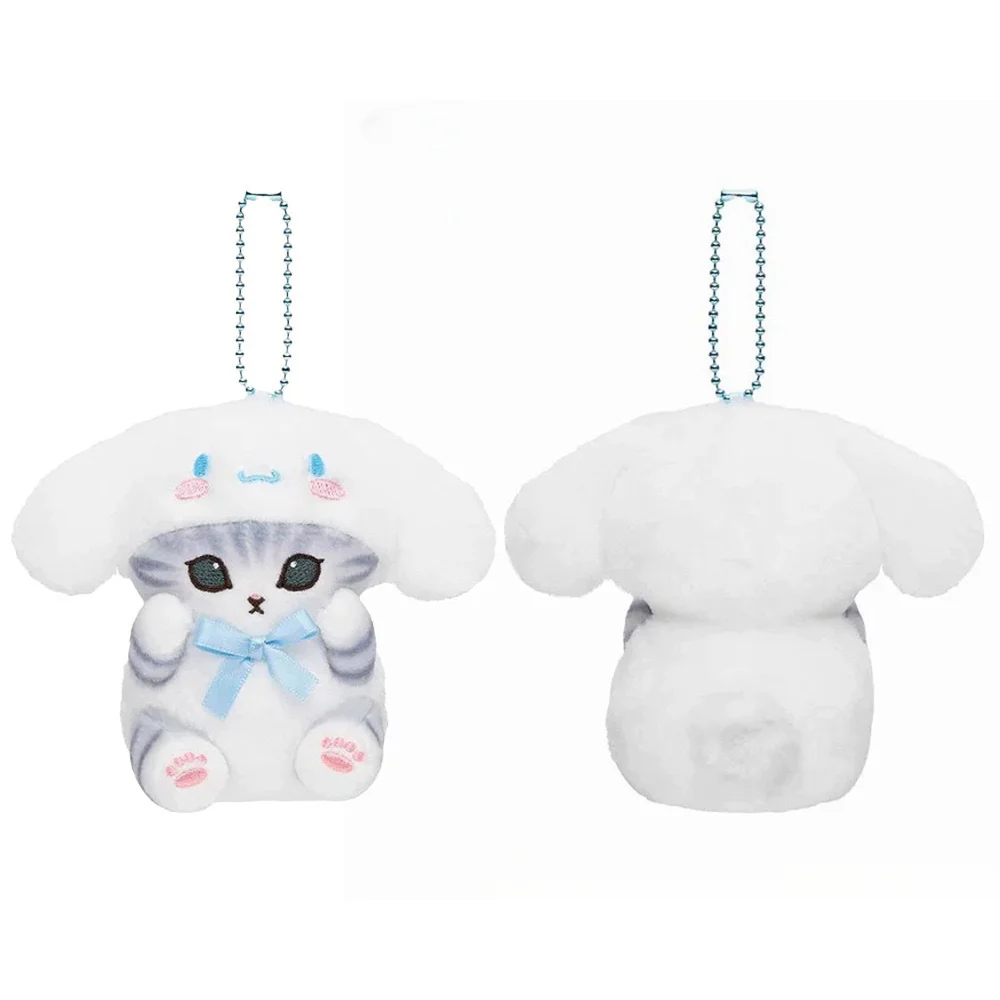 LLavero de juguete de felpa para niños, serie Sanrio, tiburón, gato, co-marca, Cinnamoroll, Kulomi, Pochacco, adorno lindo, bolso colgante, regalo para niños