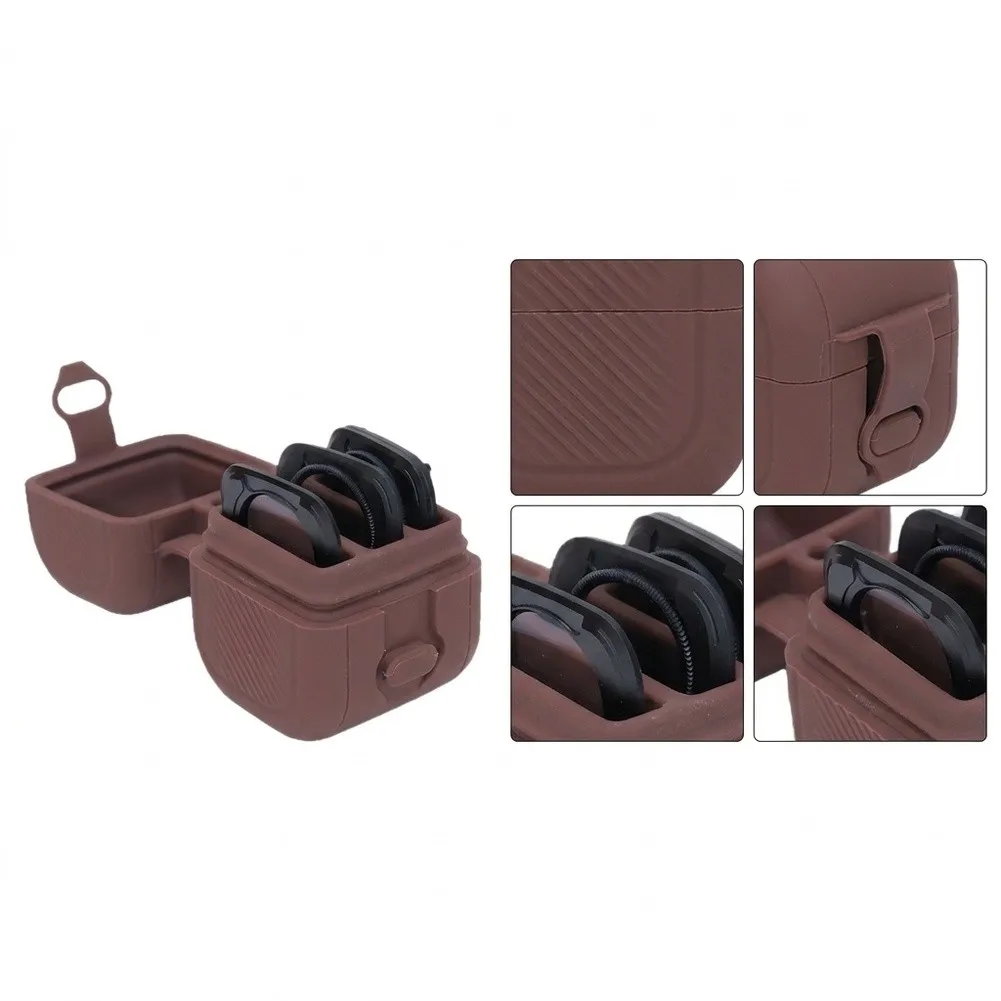 Brown Silicone Lens Filter Case For DJI Pocket 4 Pro/ Compact Storage Box Camera Accessories 1 Pack Consumer Electronics Part