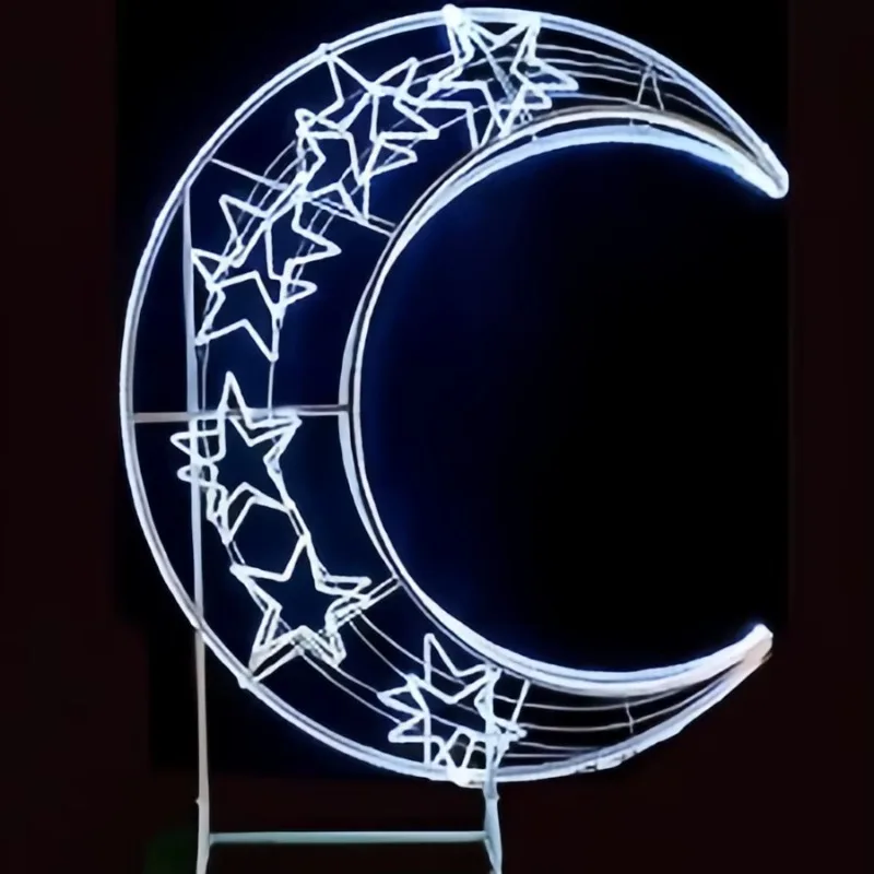 Giant Star Moon Pattern Outdoor Garden Decorations Large Lighting Open Decorations Ramadan Easter Holiday Supplies