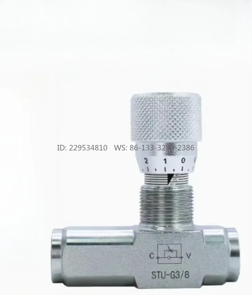 STU-G3/8 Flow Control Valve  Hydraulic Throttle Valve One-way High-Pressure Hydraulic Cylinder Speed Control Valve