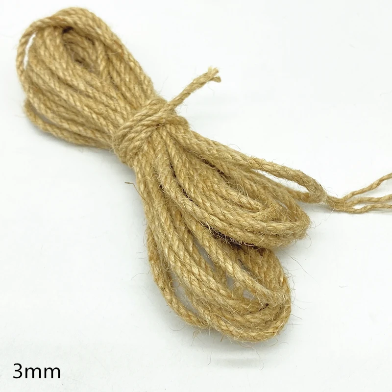 5 Yards Natural Linen Rope Jute Burlap Hessian Ribbon Twine Flower Pattern Wedding Party Supplies   DIY