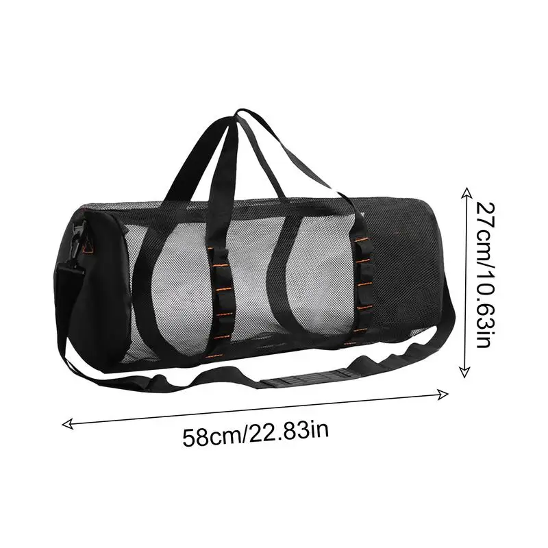 Sac en filet de plongée pliable en nylon, équipement de plongée en apnée, rangement des palmes, fourre-tout de transport, extérieur, plage, voyage, natation, sac d'organisation