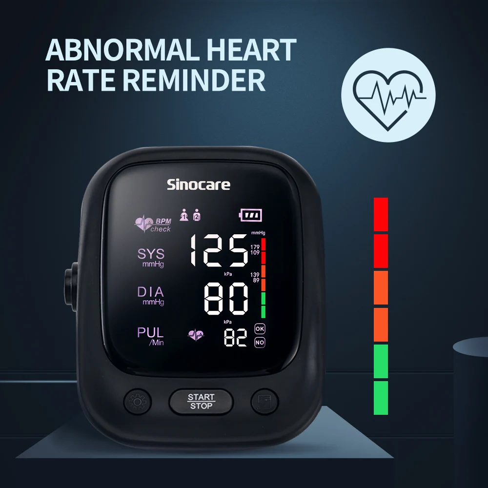 Clearance Sale Sinocare Blood Pressure Monitor Digital electronic sphygmomanomet Automatic BP Machine Heart Rate Pulse Monitor