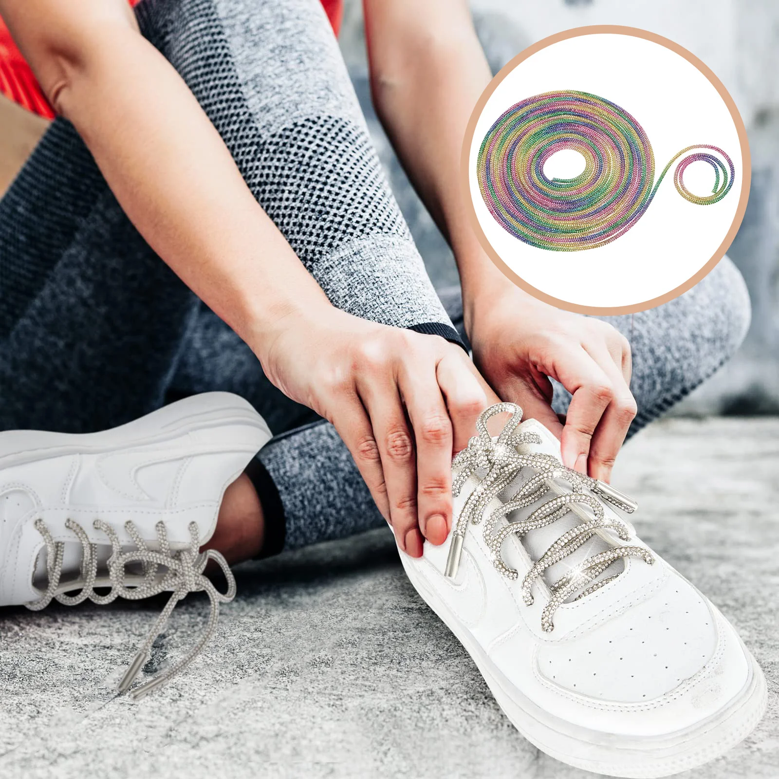 

1Set Rhinestone Shoelaces Multi-Purpose Decorative Laces for Tennis Basketball Shoes DIY Gift Crystal Drawstring