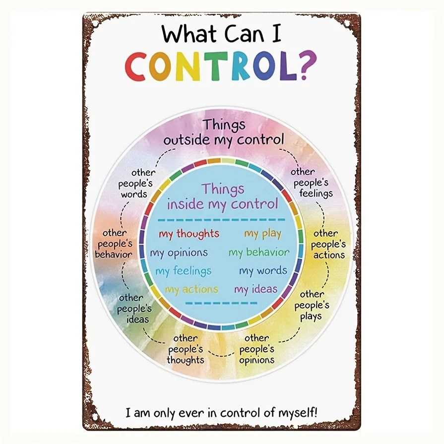 1pc Colorful Inspirational Quote Poster, What I Can Control Motivational Wall Art (12