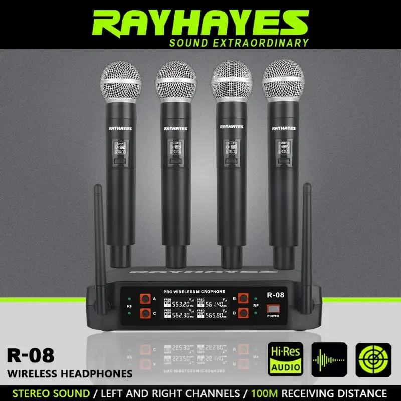 Rayhayes 4-kanaals Draadloos Microfoonsysteem