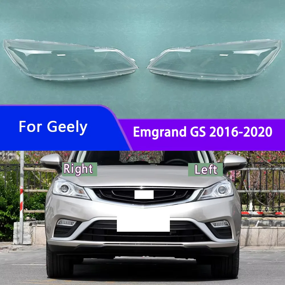 

For Geely Emgrand GS 2016 2017 2018 2019 2020 Low Headlight Transparent Cover Lampshade Head Lamp Headlamp Shell Lens Plexiglass